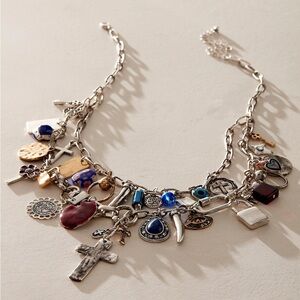 Free People Maxamillion Charm Necklace Color Cross My Heart NEW